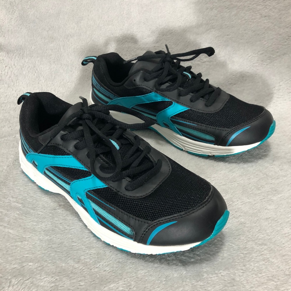 Athletic Running Shoes Black Turquoise Lightweight Sneakers Size‎ 8M